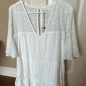 White eyelet Mustard Seed dresss - small - perfect for a bride